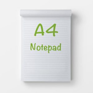 a4 notepads - image of a blank lined a4 notepad
