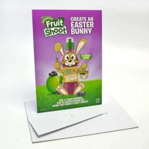 Food & Beverage 2 strut card example for fruit shoot with easter bunny