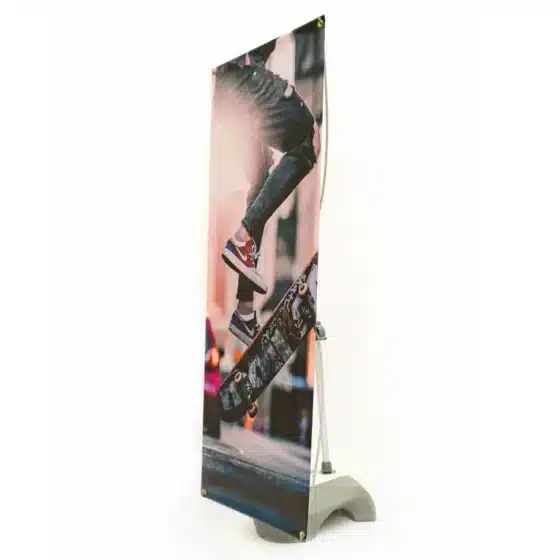 outdoor banner with skaterboarding image